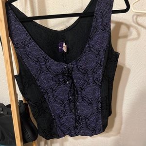 VINTAGE Rare Morbid Threads Brocade Corset Top